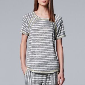Simply Vera Vera Wang Waking Hours Striped Sleep Top S